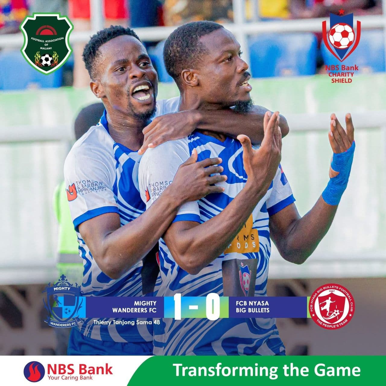 Wanderers Win First Charity Shield Title